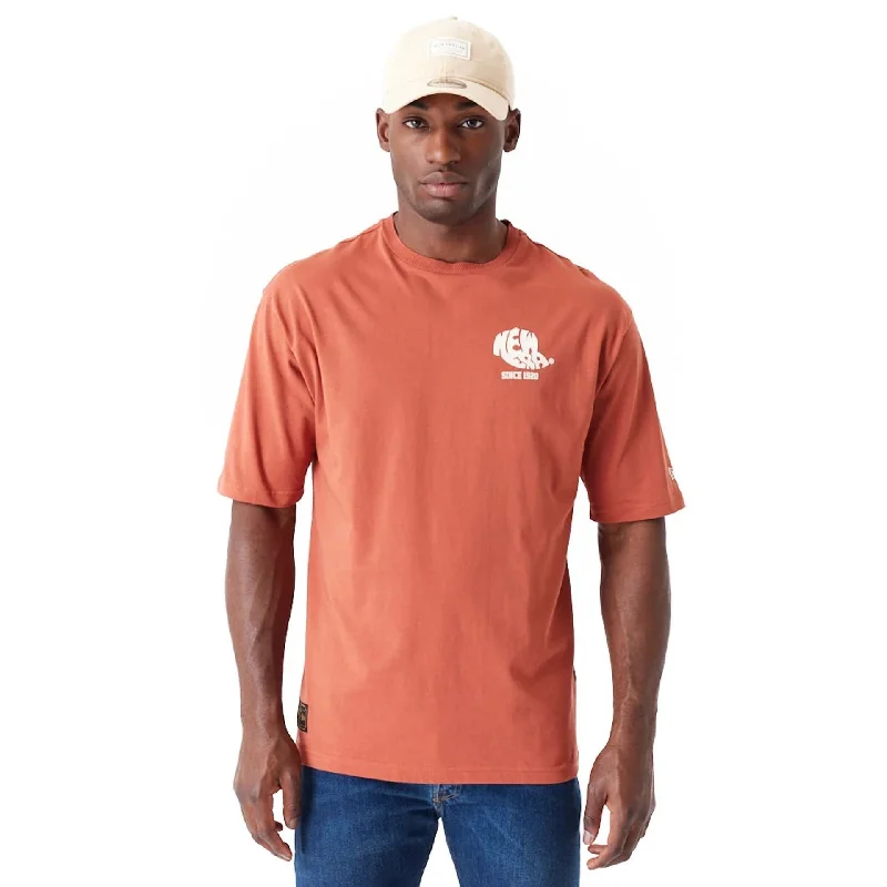 Great Deals New Era Graphic Brown Oversized T-Shirt