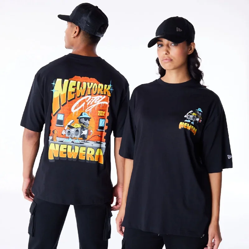 Weekend Shopping Extravaganza New Era Location Graphic New York Black Oversized T-Shirt