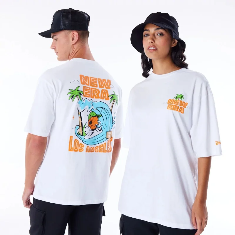 Instant Savings New Era Los Angeles City Graphic White Oversized T-Shirt