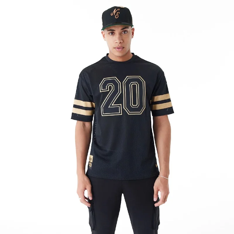 Weekend Discounts to Delight New Era Mesh Black Oversized T-Shirt