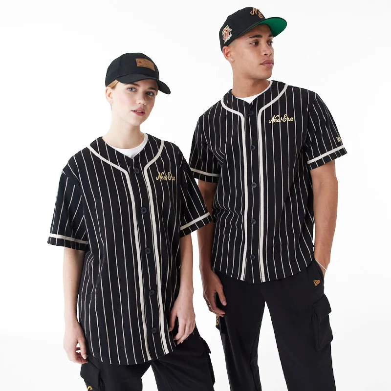 Year-End Deals New Era Pinstripe Black Jersey