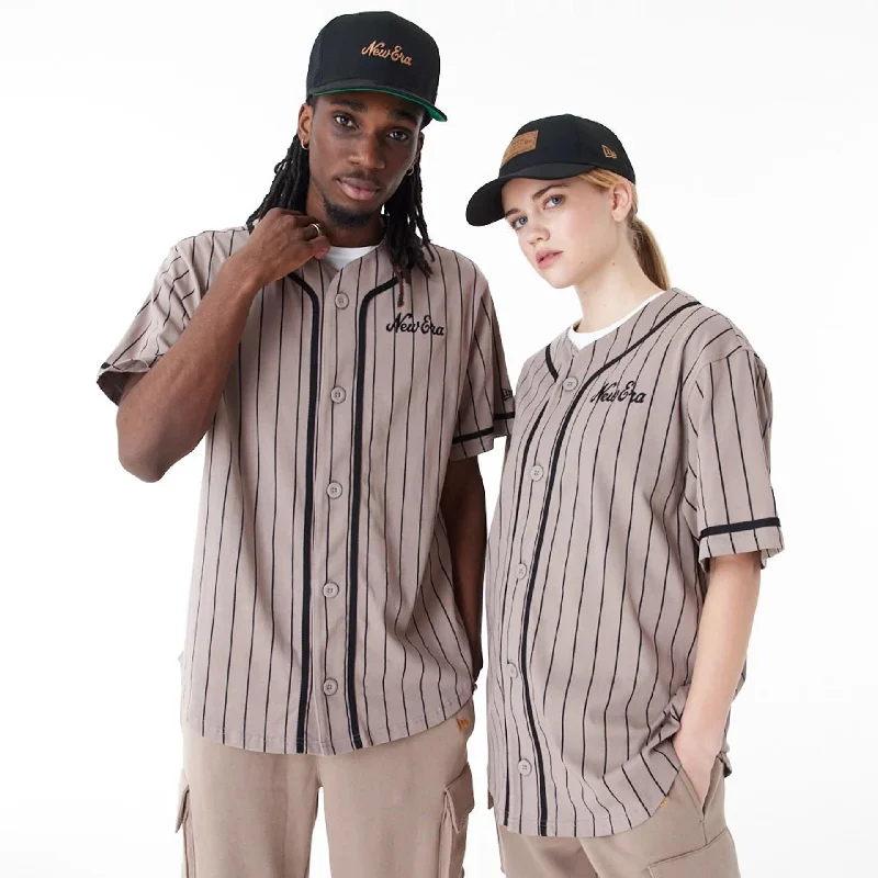Amazing Deals New Era Pinstripe Brown Jersey