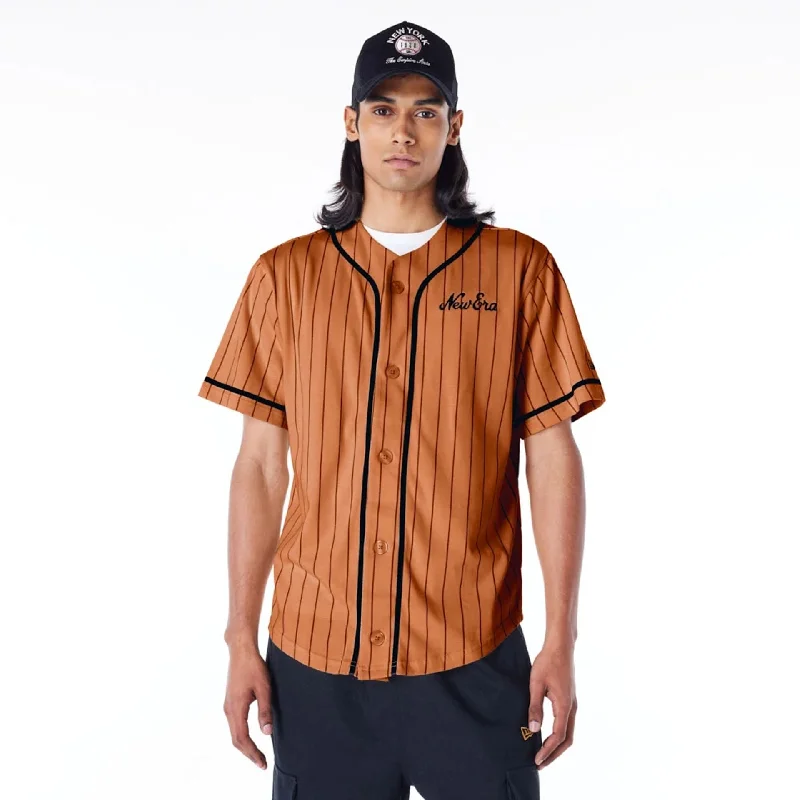 Limited Quantity New Era Pinstripe Brown T-Shirt