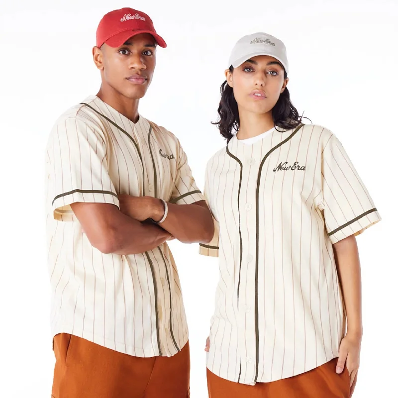 Weekend Deals to Make You Happy New Era Pinstripe Light Beige T-Shirt