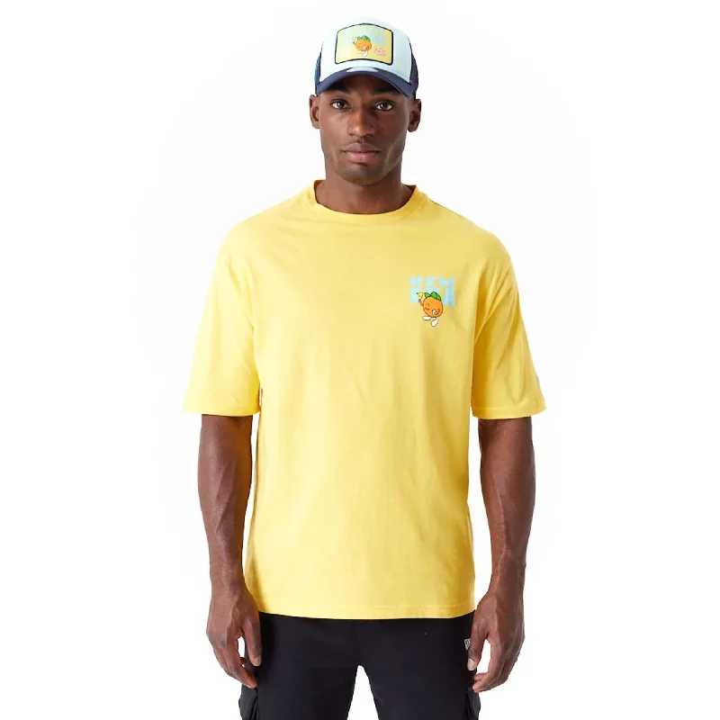 Bargain Bin New Era Pool Party Fruit Graphic Yellow Oversized T-Shirt