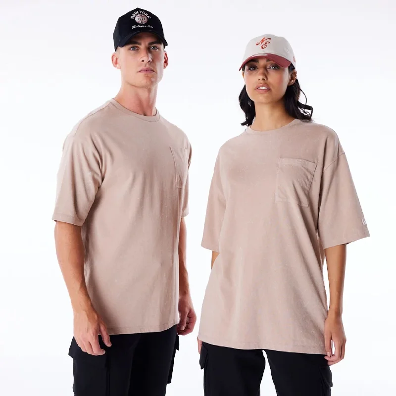 Clearance Sale New Era Wash Beige Oversized T-Shirt