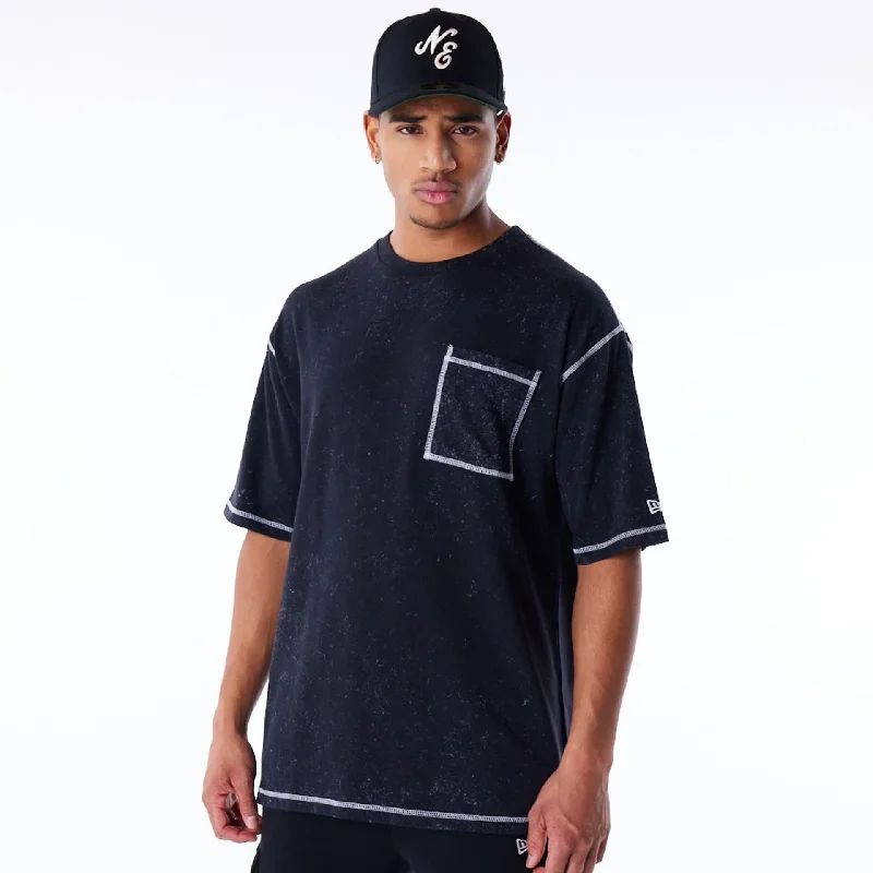 Blowout Sale New Era Wash Black Oversized T-Shirt