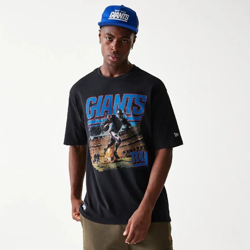 Weekend Offers That Delight New York Giants NFL Games Premium Apparel Black Oversized T-Shirt