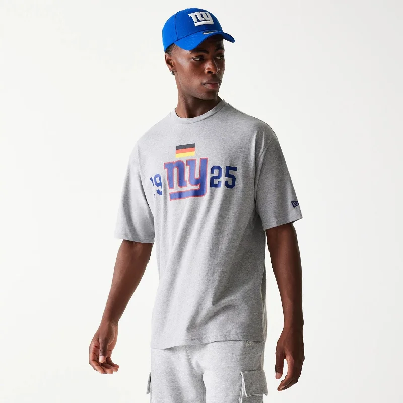Weekend Bargains to Relish New York Giants NFL Games Square Arch Grey Oversized T-Shirt