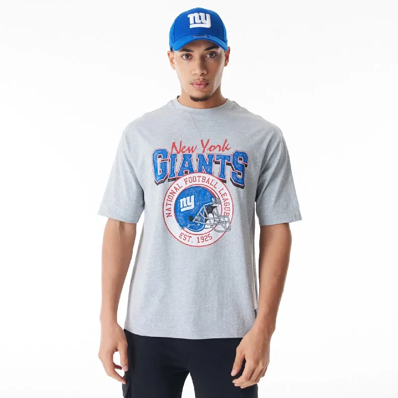 Online Only New York Giants NFL Helmet Graphic Grey Oversized T-Shirt