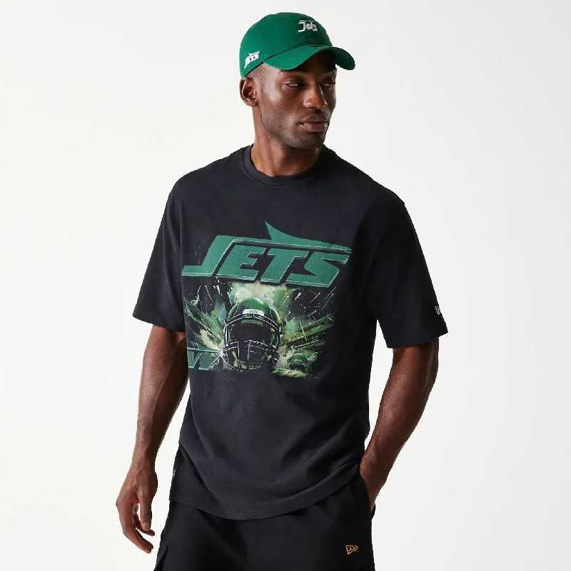 Weekend Specials to Snag New York Jets NFL Games Premium Apparel Black Oversized T-Shirt