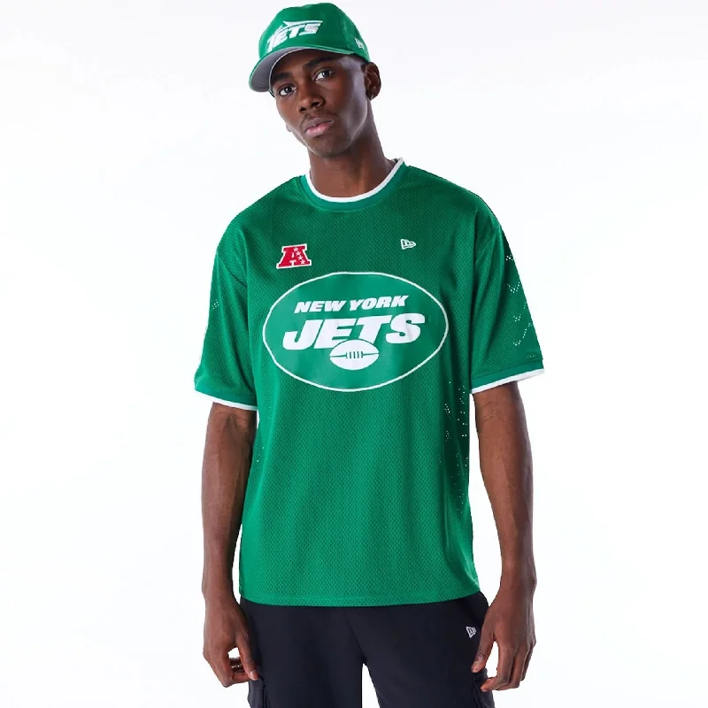 Weekend Savings Spectacle New York Jets NFL Mesh Green Oversized T-Shirt