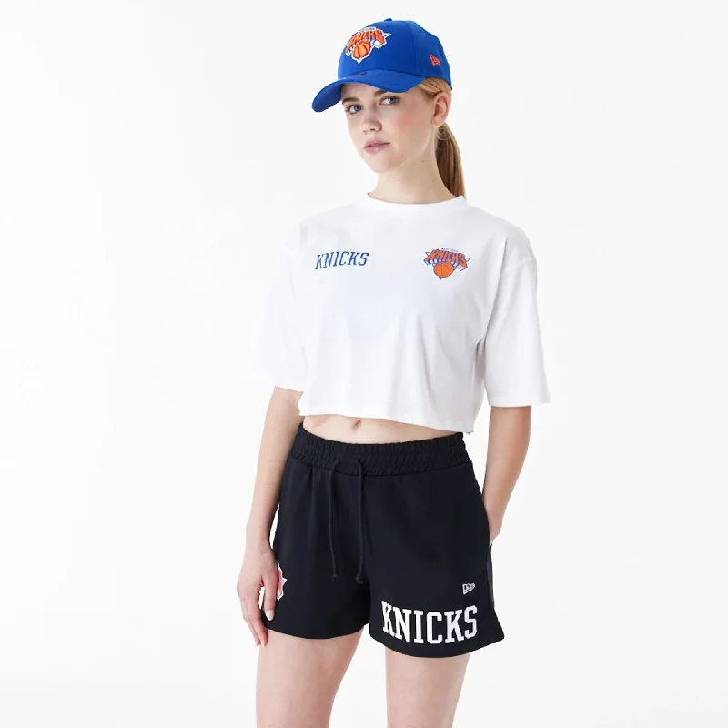 Final Clearance New York Knicks Womens NBA Team Logo White Crop T-Shirt