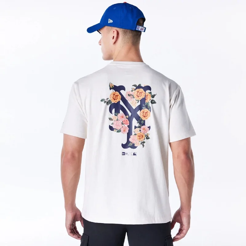 Year-End Sale New York Mets MLB Flower New Era Korea White T-Shirt
