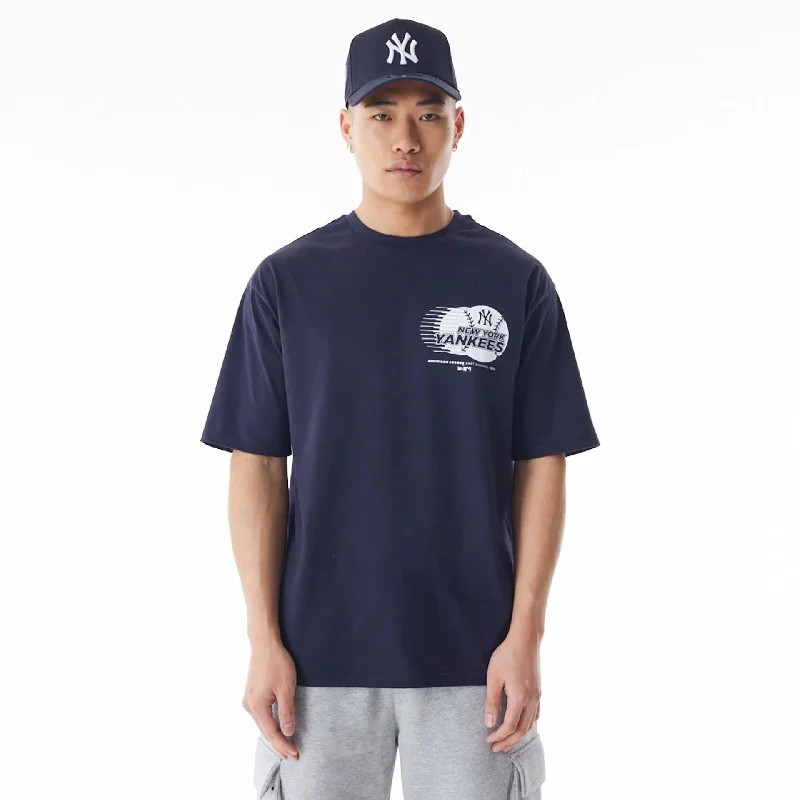 Daily Deals New York Yankees Baseball Graphic Navy Oversized T-Shirt