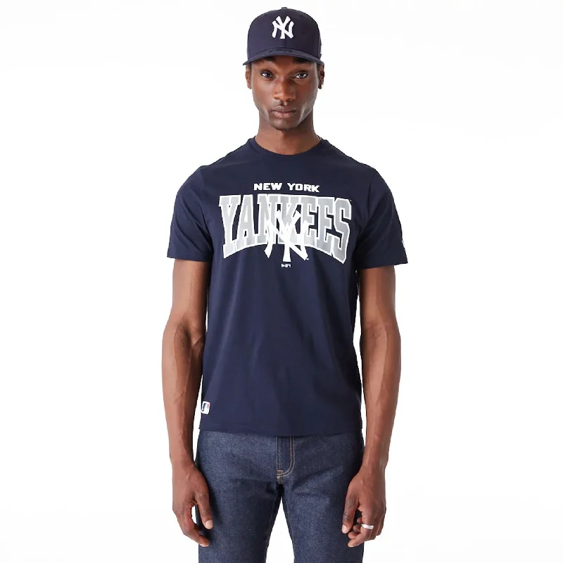Don’t Miss Out New York Yankees MLB Arch Wordmark Graphic Navy T-Shirt