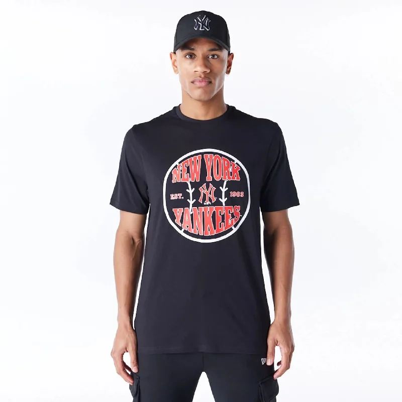 Reduced Prices New York Yankees MLB Ball Graphic Black T-Shirt
