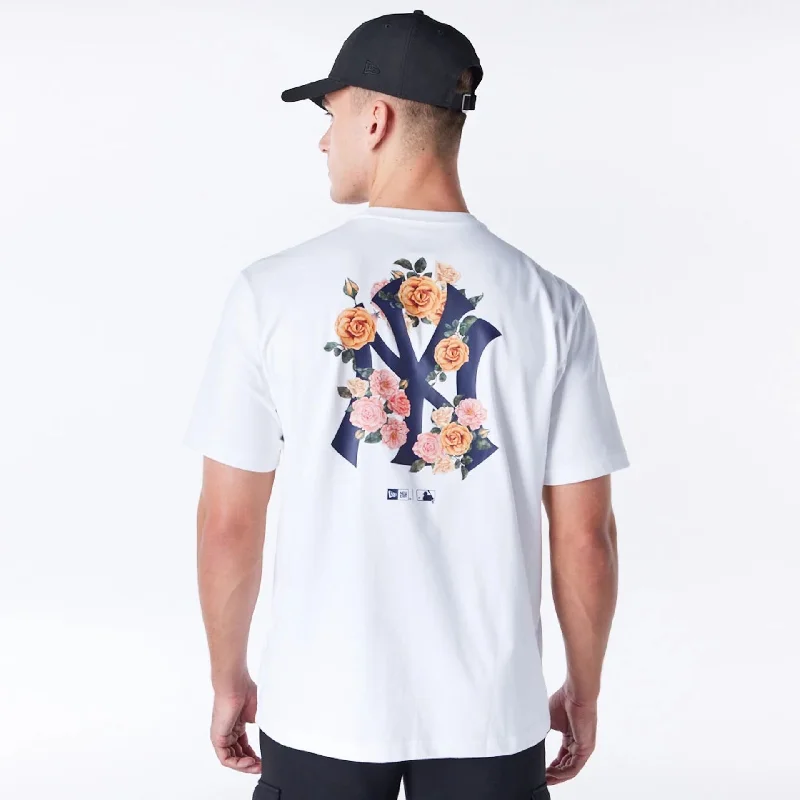 Deal Mania New York Yankees MLB Flower New Era Korea White T-Shirt
