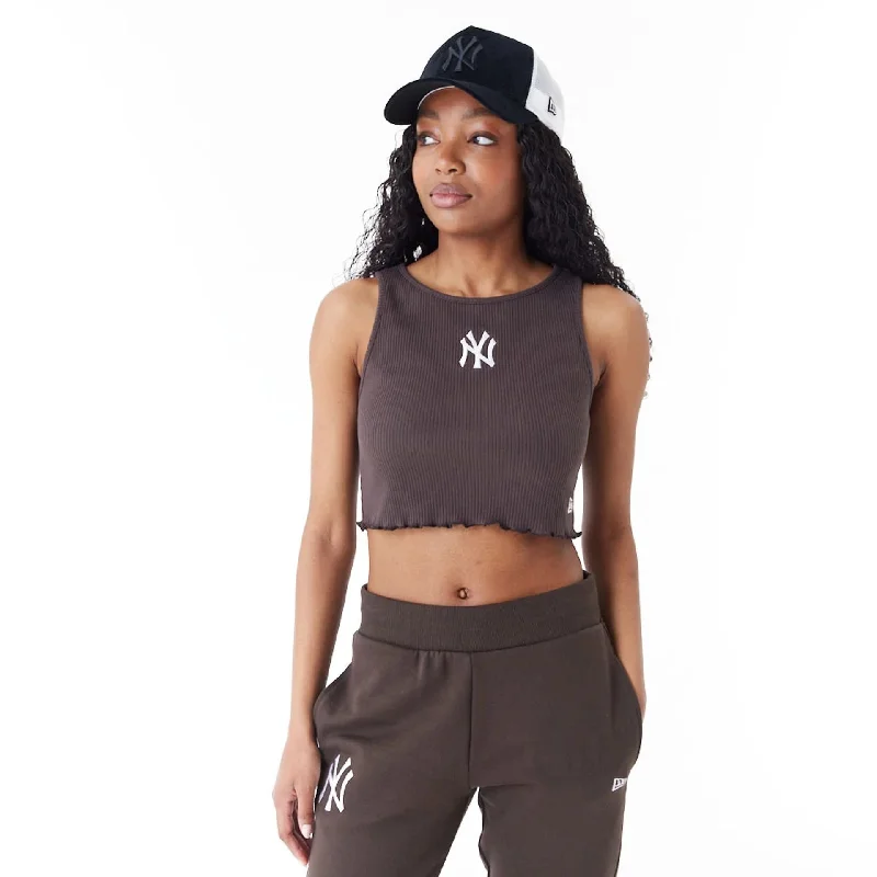 Reduced Prices New York Yankees MLB Lifestyle Brown Crop Tank Top