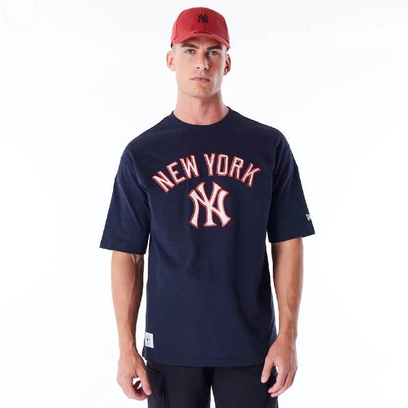 Weekend Specials to Snag New York Yankees MLB Rib Infill Navy Oversized T-Shirt