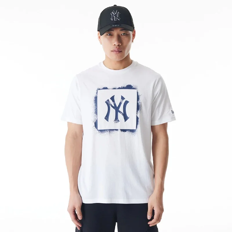 Shop Now New York Yankees MLB Spray Stamp Graphic White T-Shirt