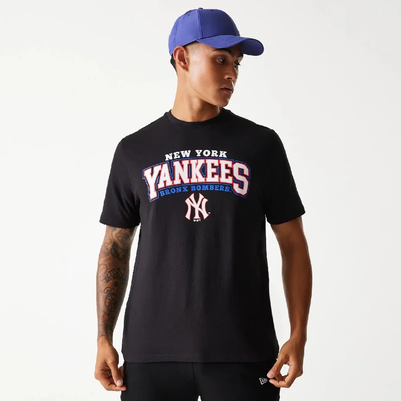 Exclusive Online Offer New York Yankees MLB Tricolour Logo Black T-Shirt