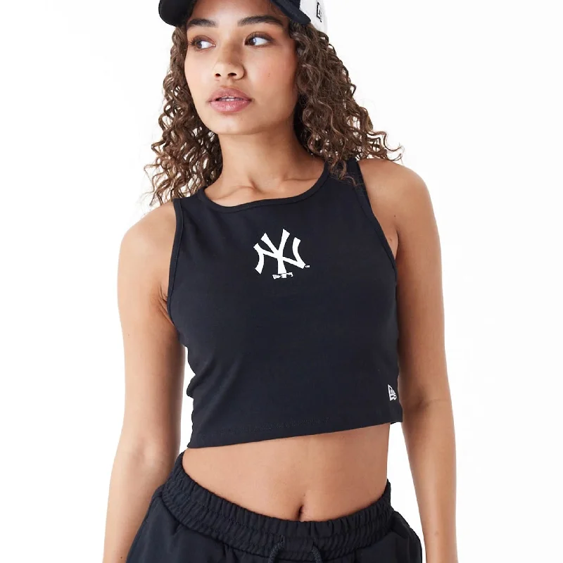 Hot Deal New York Yankees Womens MLB Lifestyle Black Crop Tank Top