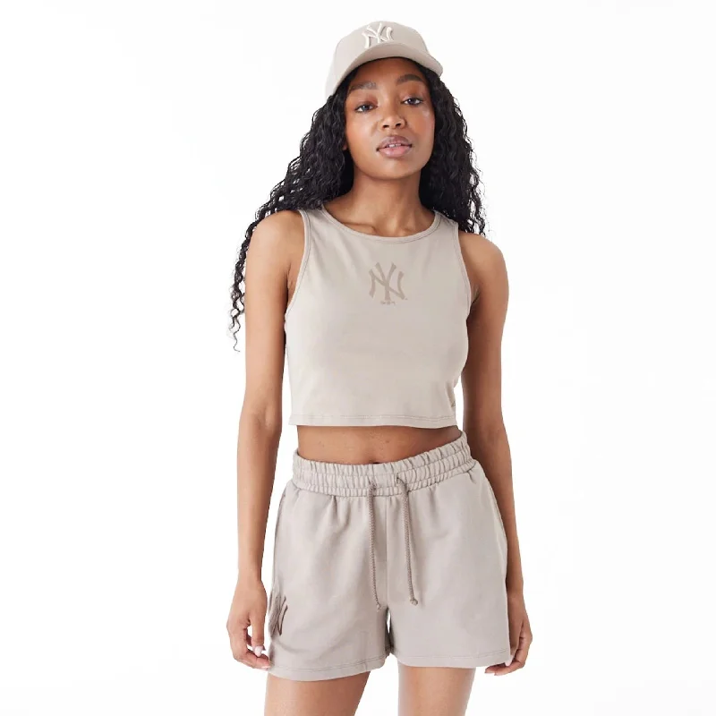 Flash Sale New York Yankees Womens MLB Lifestyle Brown Crop Tank Top
