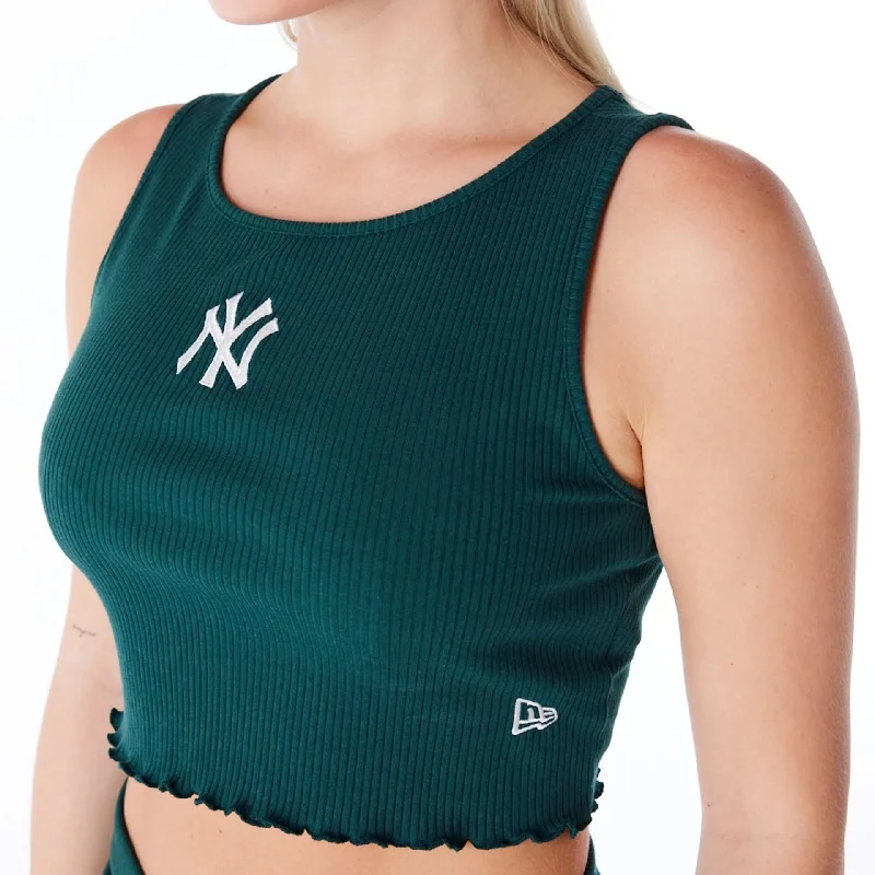 Weekend Discounts to Relish New York Yankees Womens MLB Rib Dark Green Crop Tank Top
