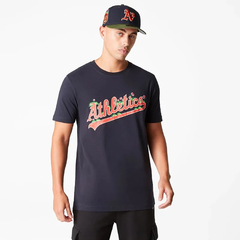 Great Bargains Oakland Athletics MLB Hook Up Navy T-Shirt