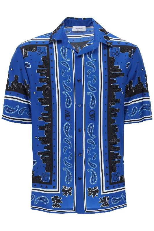 Special Price Off- Men's Skyline Paisley Bowling Shirt With Pattern