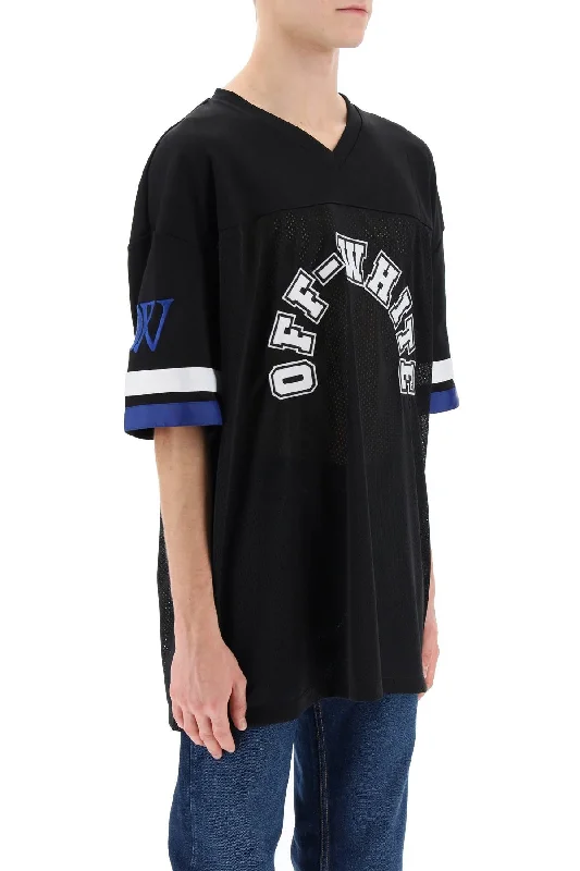 Overstock Sale Off-White Football T-Shirt With Patches