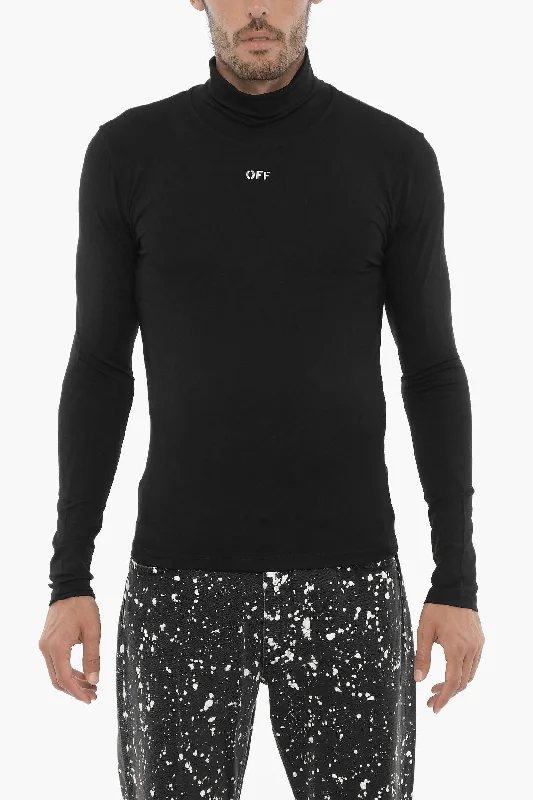 Big Savings Off-White Long Sleeved Turtle-neck T-Shirt