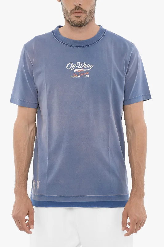 Weekend Deals That Dazzle Off-White SEASONAL Slim Fit Crew-neck T-Shirt with Printed Logo