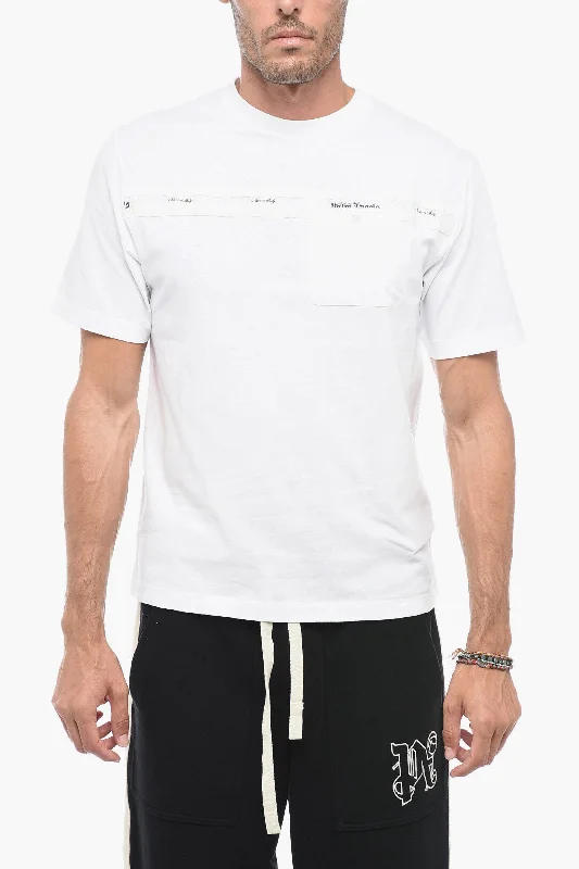 Weekend Sale: Don't Miss Out Palm Angels Crewneck SARTORIAL TAPE T-shirt With Breast Pocket
