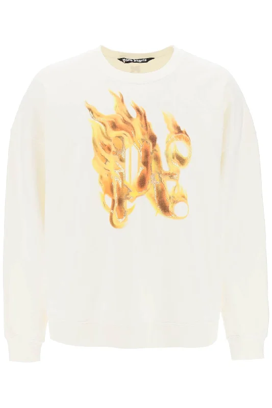 Weekend Discounts to Love Palm Angels Men's "Burning Monogram Crewneck
