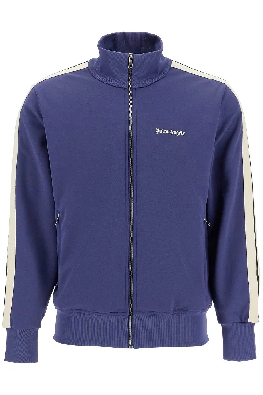 Don't Wait Palm Angels Men's Contrast Band Track Jacket With Nine Words