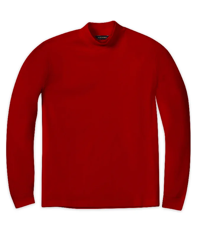 Extra Discount Pima Mock Turtleneck, Dark Cherry