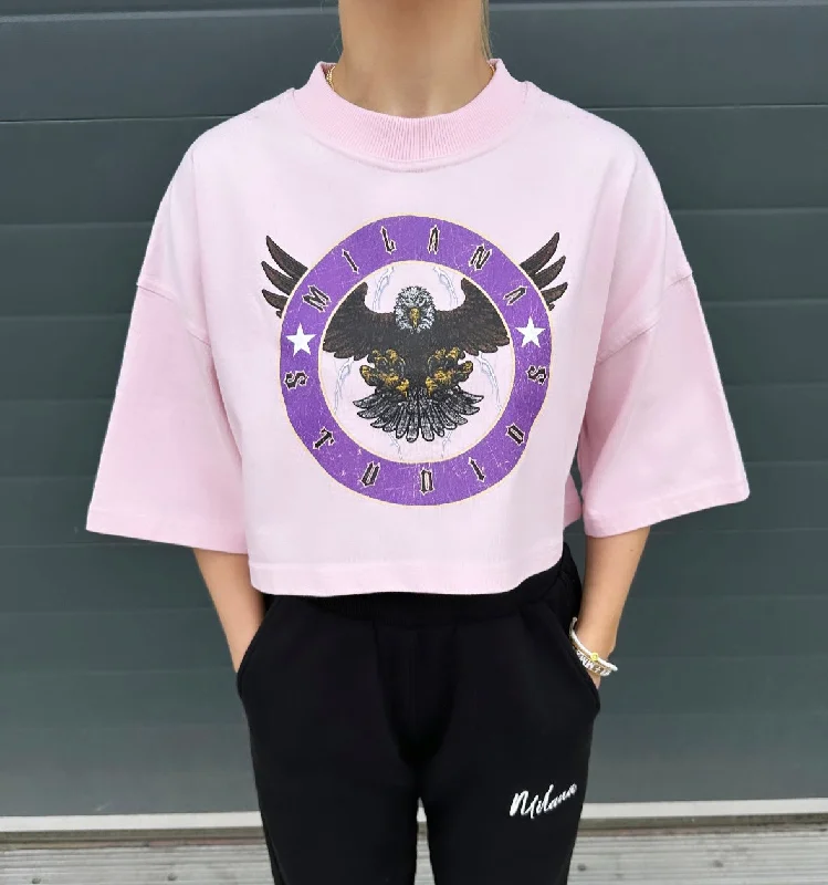 Extra Savings Pink Eagle Cropped Heavyweight T-shirt.