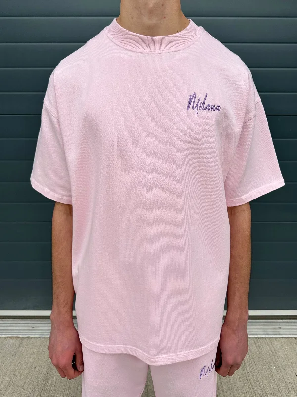Clearance Event Pink Heavyweight Essentials T-shirt.