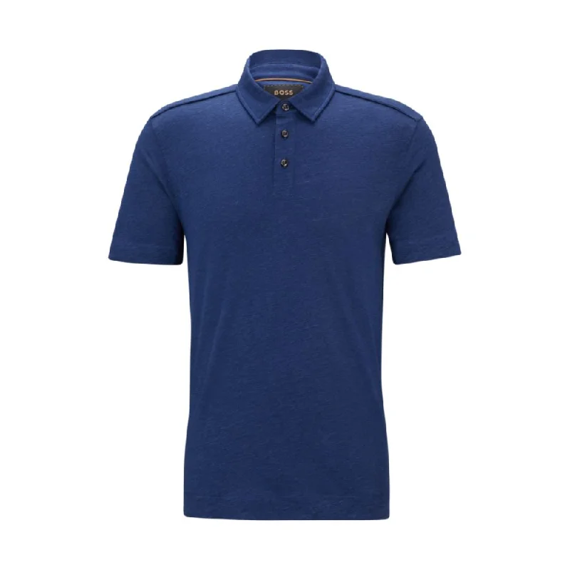Don't Wait Piping-detail polo shirt in linen and silk