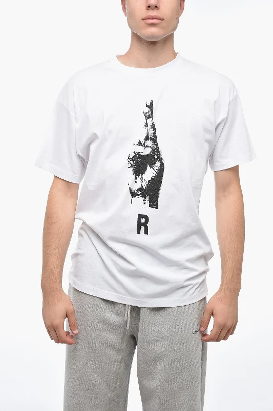 Time-Limited Offer Raf Simons Printed HAND SIGN Cotton T-shirt