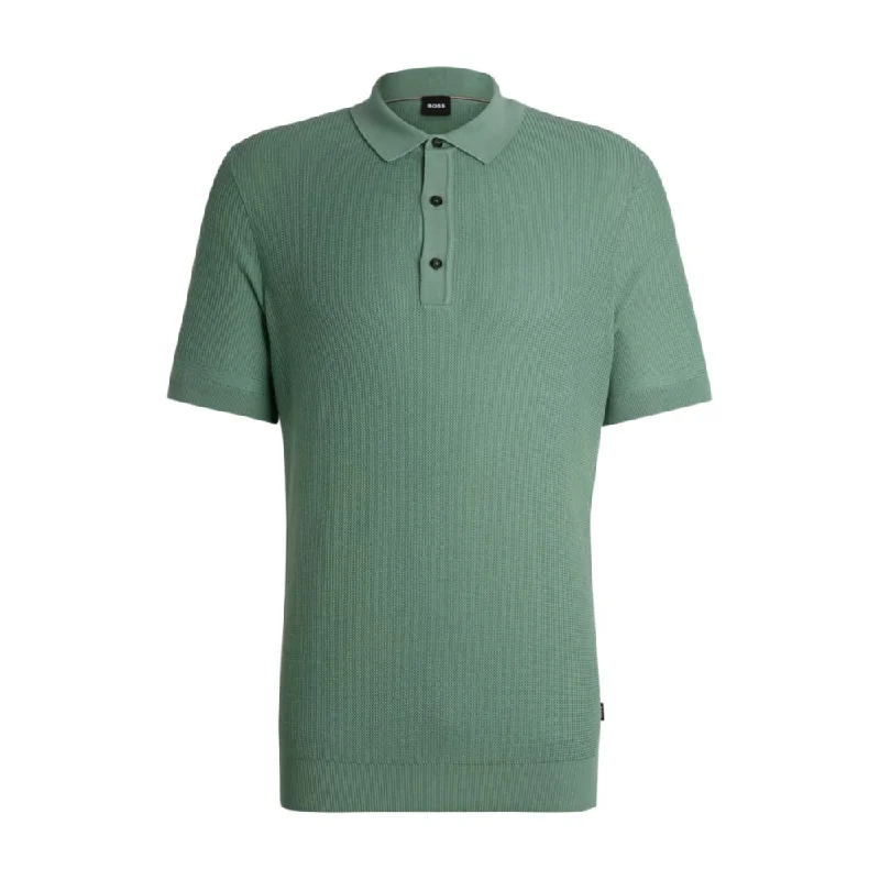 Epic Deals Regular-fit knit polo with mixed structures