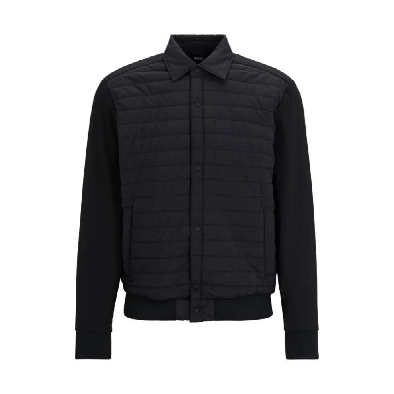 Final Markdown Relaxed-fit overshirt in mixed materials with padding