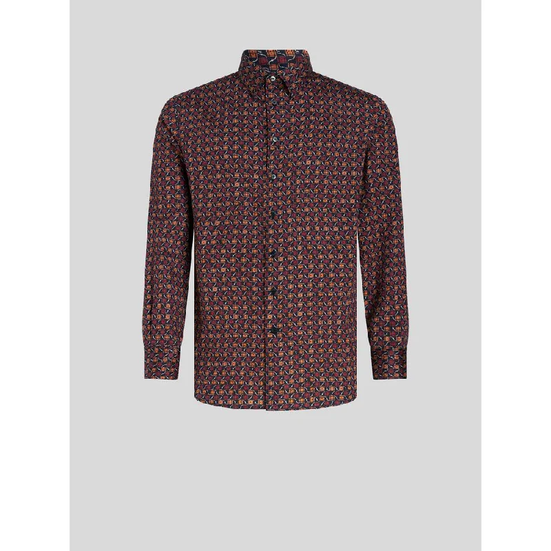 Incredible Offers SHIRT WITH TIE PRINT PATTERN