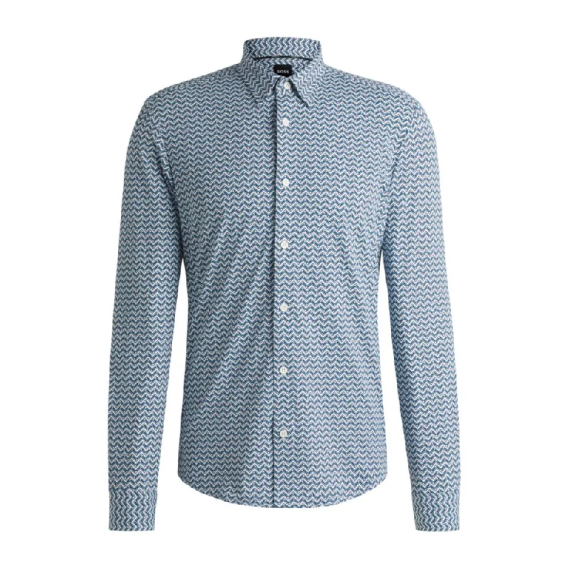 Great Bargains Slim-fit shirt in printed performance-stretch fabric