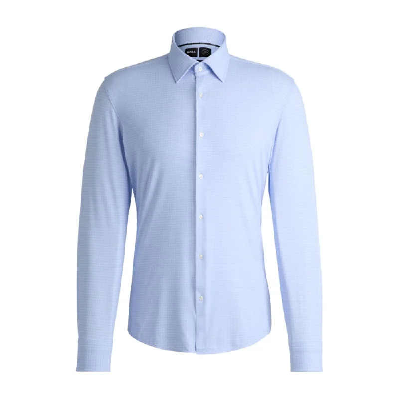 Quick Sale Slim-fit shirt in printed performance-stretch fabric