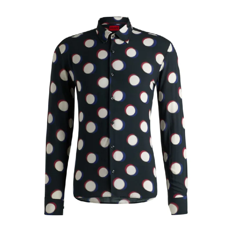 YEAR-End Clearance Slim-fit shirt with Kent collar in seasonal print