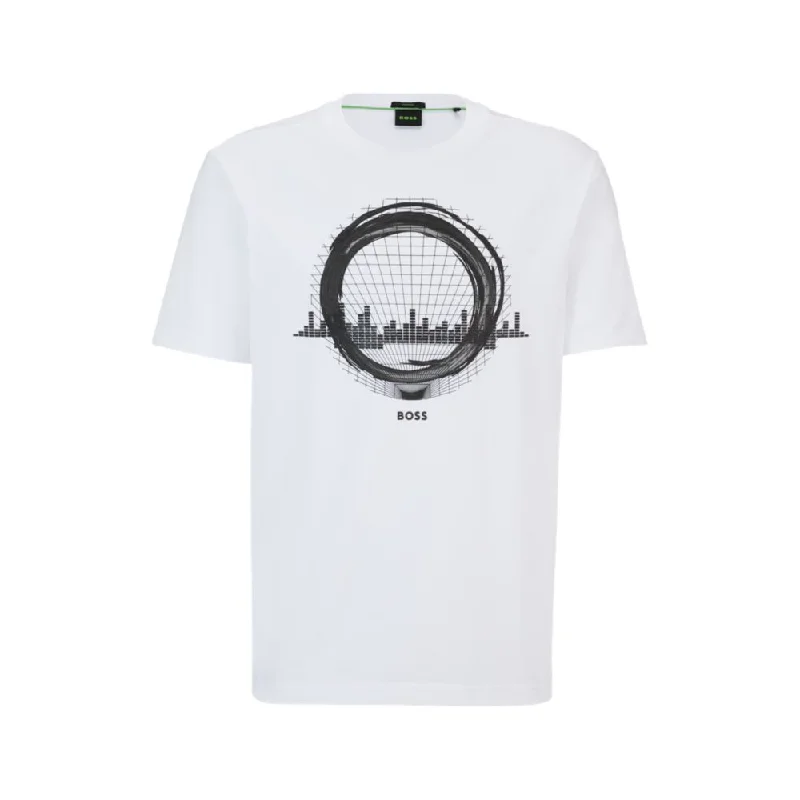 Huge Discounts Stretch-cotton regular-fit T-shirt with seasonal artwork