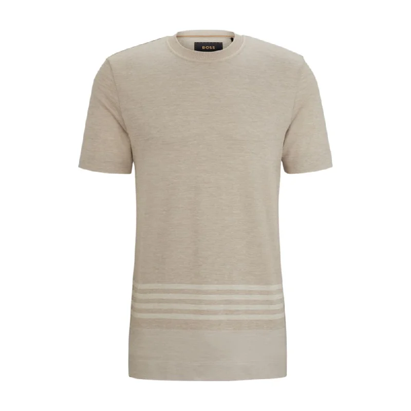 Year-End Clearance Stripe-detail T-shirt in cotton and silk